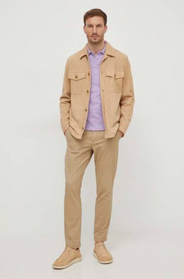Хлопковое поло Polo Ralph Lauren цвет фиолетовый однотонный Хлопковое поло Polo Ralph Lauren цвет фиолетовый однотонный