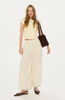 Reserved - Штани balloon - кремовий - 913HS-01X