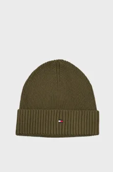 Мужская зеленая шерстяная шапка PIMA Зеленый ONESIZE Tommy Hilfiger AM0AM12796