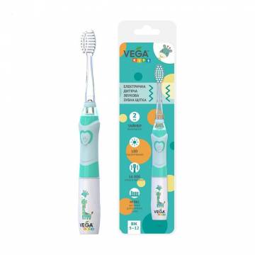 Электрическая детская звуковая зубная щетка Vega Kids VK-400B Light-Up от 5 до 12 лет, голубая, 1 шт Электрическая детская звуковая зубная щетка Vega Kids VK-400B Light-Up от 5 до 12 лет, голубая, 1 шт