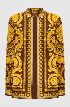 Коричневая блуза из шелка Barocco