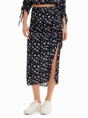Desigual Спідниця-міді Zury 23SWFW17 Чорний Regular Fit Desigual Спідниця-міді Zury 23SWFW17 Чорний Regular Fit