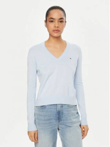 Tommy Jeans Светр Essential DW0DW19888 Блакитний Regular Fit Tommy Jeans Светр Essential DW0DW19888 Блакитний Regular Fit