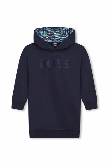 Детское платье BOSS цвет синий mini прямая Детское платье BOSS цвет синий mini прямая