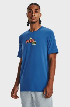 Мужская синяя футболка UA CURRY SPLASH PARTY SS Синий S Under Armour 1376803-481