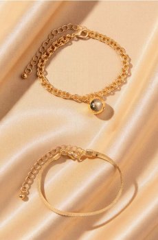 Браслети, 2 шт. - золотий