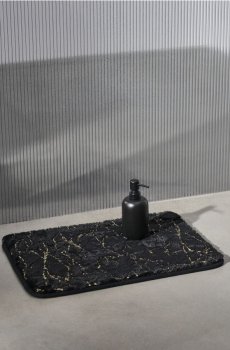 Килимок для ванної з золотими деталями - чорний
