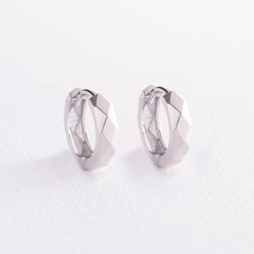 Серьги - кольца "Джоанна" в белом золоте с07993 Серьги - кольца "Джоанна" в белом золоте с07993