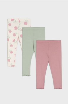 Ребристі легінси 3 pack - кремовий