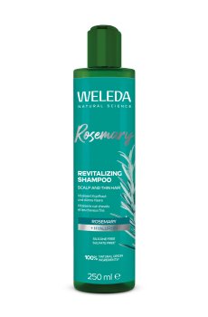 Восстанавливающий шампунь для волос Weleda Rosemary Revitalizing Shampoo с розмарином и гиалуроновой кислотой, 250 мл