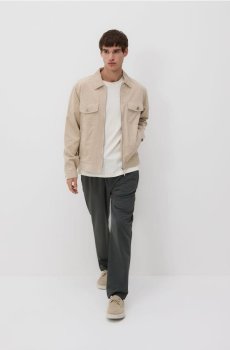 Reserved - Вельветова куртка з коміром - нюдовий - 414HZ-02X