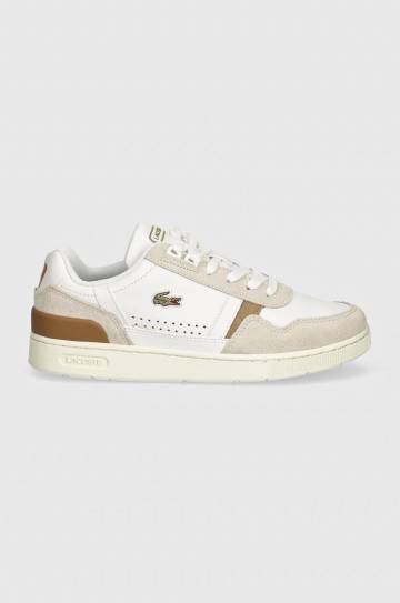 Кожаные кроссовки Lacoste T-CLIP 0722 1 COU SFA цвет белый 43SFA0009 Кожаные кроссовки Lacoste T-CLIP 0722 1 COU SFA цвет белый 43SFA0009