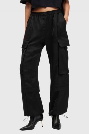 Брюки AllSaints BARBARA TROUSER женские цвет чёрный фасон cargo высокая посадка W011TB Брюки AllSaints BARBARA TROUSER женские цвет чёрный фасон cargo высокая посадка W011TB