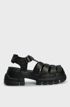 Женские черные кожаные сандалии TJW FISHERMAN SANDAL Черный 40 Tommy Jeans EN0EN02751