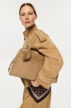 Reserved - Сумка зі штучної замші - бежевий - 751FC-08X