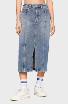 Женская голубая джинсовая юбка CLAIRE HGH MIDI SKIRT Голубой 29 Tommy Jeans DW0DW17218