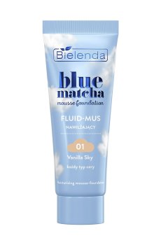 Увлажняющий флюид-мусс для лица Bielenda Blue Matcha Moisturizing Mousse-Foundation 01 Vanilla Sky, 30 г