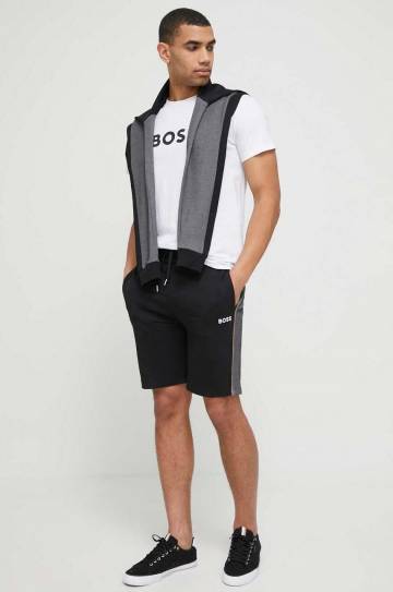 Пляжная футболка BOSS цвет белый узорный Пляжная футболка BOSS цвет белый узорный