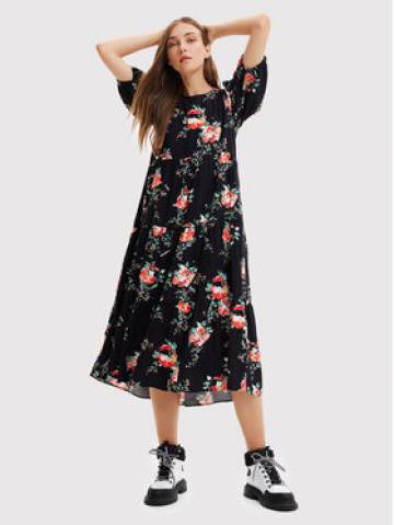 Desigual Повсякденна сукня Florencia 22WWVW60 Чорний Relaxed Fit Desigual Повсякденна сукня Florencia 22WWVW60 Чорний Relaxed Fit