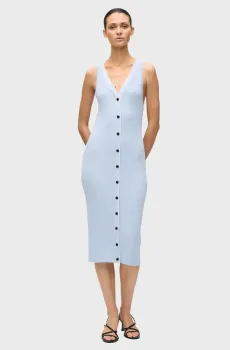 Женское голубое платье LOGO KNIT Голубой XS Karl Lagerfeld B2W13004