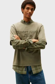 Мужская оливковая футболка 90S NEW CLASSICS Оливковый L Tommy Jeans DM0DM22330