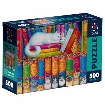 Пазли De.tail Коти в бібліотеці 500 елементів (DT500-11) Пазли De.tail Коти в бібліотеці 500 елементів (DT500-11)