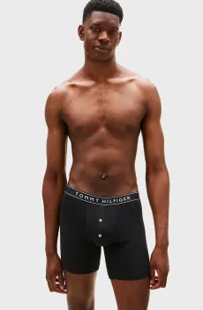 Мужские черные боксеры (2 шт) 2P BUTTON FLY BOXER Черный S Tommy Hilfiger UM0UM03614