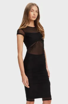 Женское черное платье Черный S Guess W5YK66.KBAH2;JBLK