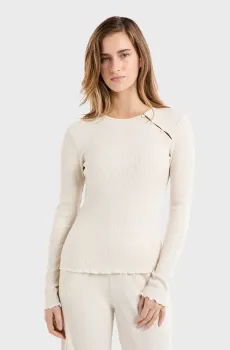 Женский белый лонгслив JOVANA Белый S Etam 6557186