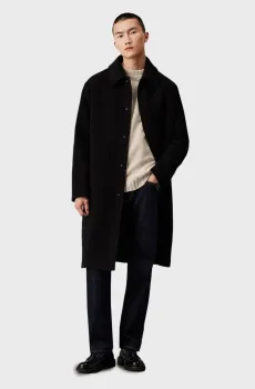 Мужское черное шерстяное пальто Черный L Calvin Klein Jeans J30J326105