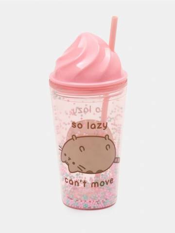 Багаторазовий стакан з соломинкою Pusheen the Cat - різнобарвний Багаторазовий стакан з соломинкою Pusheen the Cat - різнобарвний