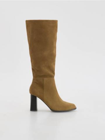 Reserved - Високі замшеві чоботи - бежевий - 023FG-80X Reserved - Високі замшеві чоботи - бежевий - 023FG-80X