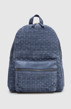 Синий замшевый рюкзак Laio Chevrette с плетением