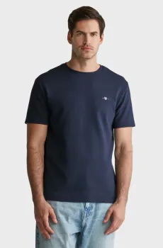 Мужская темно-синяя футболка TEXTURE SS T-SHIRT Синий S Gant 2003304