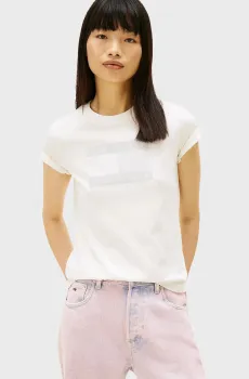 Женская белая футболка REG TJ FLAG Белый XS Tommy Jeans DW0DW22562