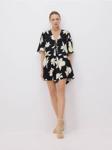 Reserved - Блузка з зав’язкою - різнобарвний - 493GE-MLC