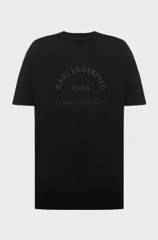 Мужская черная футболка Черный XXL Karl Lagerfeld 564235.755052;990