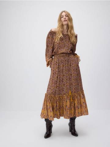 Reserved - Віскозна спідниця з візерунком - різнобарвний - 742EK-MLC Reserved - Віскозна спідниця з візерунком - різнобарвний - 742EK-MLC