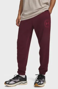 Мужские бордовые спортивные брюки UA Rival LW Graphic Jogger Бордовый S Under Armour 6014688-625