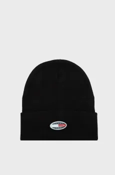 Мужская черная шапка TJM SKATER BOY REGULAR BEANIE Черный ONESIZE Tommy Jeans AM0AM11683