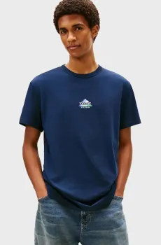 Мужская темно-синяя футболка REG PEAKS Синий XL Tommy Jeans DM0DM22311