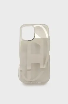 Серебристый чехол для телефона for iPhone 16 Oval D Mirror Серебряный ONESIZE Diesel 60139