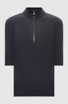 Серый топ из шерсти в рубчик