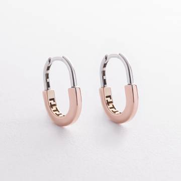 Серьги "Camilla" mini (красное, белоe золото) с09485 Серьги "Camilla" mini (красное, белоe золото) с09485