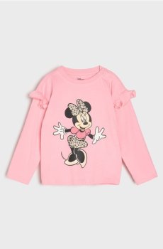 Бавовняна футболка з принтом Minnie Mouse - рожевий