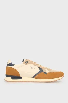 Мужские бежевые кроссовки BRIT CAMP M Бежевый 42 Pepe Jeans PMS40030