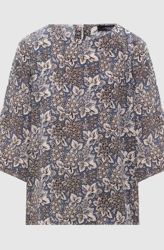 Синяя блуза GINNICO из шелка