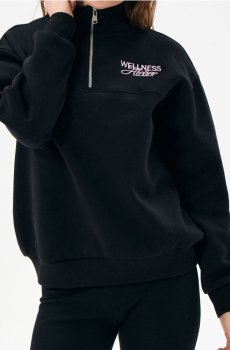 Худі з вишитим написом - чорний