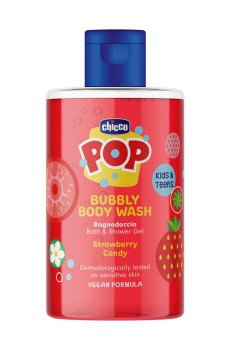 Детский гель для душа Chicco Pop Strawberry Candy Bubbly Body Wash, 300 мл