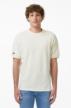 Мужская бежевая футболка Бежевый M Lacoste TH0630056